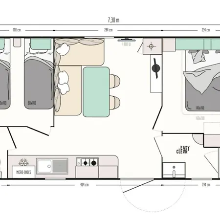Mobil-home Confortable Avec Terrasse Pour 4 Personnes - Api-1-52-1543 * Dolus d'Oléron